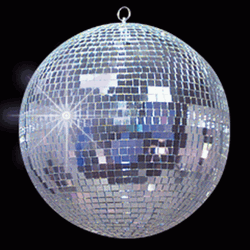 Glittering Silver Disco Ball GIF