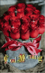 Glittery Good Morning Roses Bouquet GIF