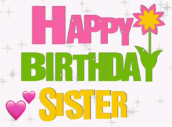 Glittery Happy Birthday Sis GIF