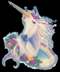 Glittery Happy Birthday Unicorn Rainbow GIF