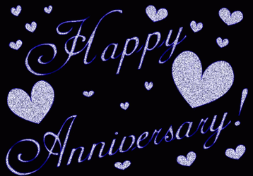 Glittery Hearts Happy Anniversary Meme GIF