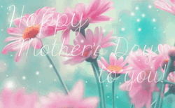 Glittery Pink Flower Animation Happy Mother Day GIF