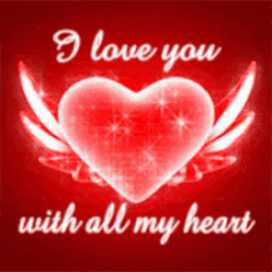 Glittery Red Heart You With All My Heart GIF