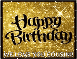 Glittery Sparkly Happy Birthday Cuz Greeting GIF