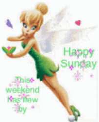 Glittery Tinker Bell Happy Sunday