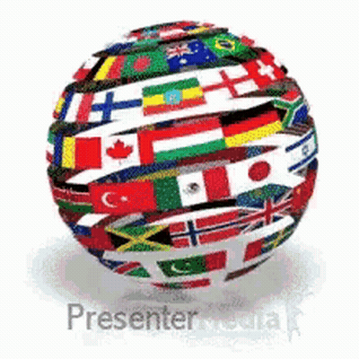 Globe Filled With World Flags Presenter Media GIF