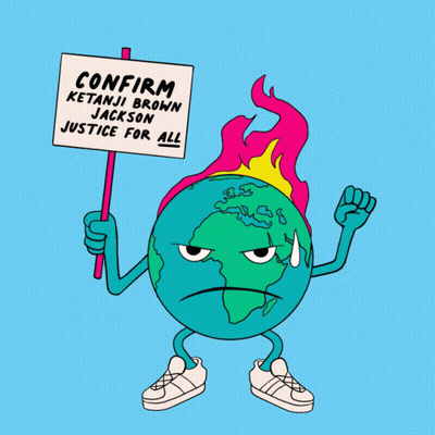 Globe Holding Sign Confirm Ketani Brown Jackson Justice For All GIF