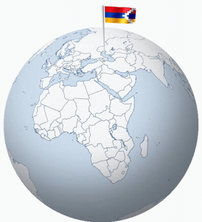 Globe With Flag Sticking Out GIF