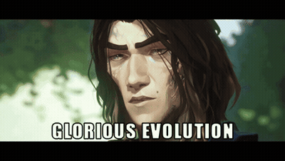 Glorious Evolution Painting Of Man With Long Hair GIF
