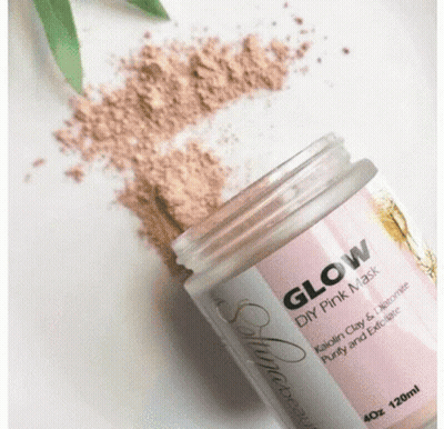 Glow DIY Pink Mask Jar Spilling Powder GIF