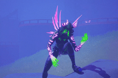 Glow In The Dark Character With Horns And Cross GIF