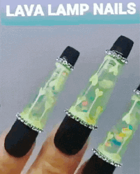Glow In The Dark Lava Lamp Nails GIF