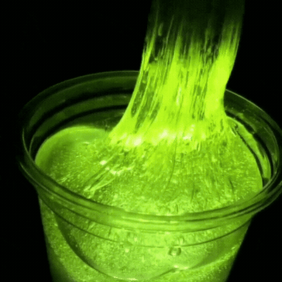 Glow In The Dark Slime Poured Into Cup GIF