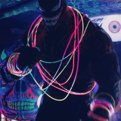 Glow In The Dark Venom Holding Microphone GIF
