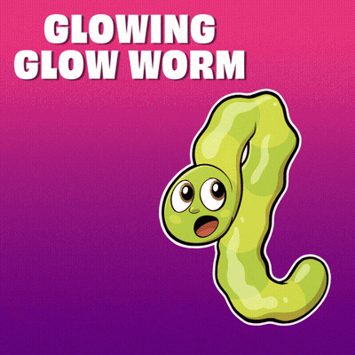 Glow Worm Surprised Expression GIF