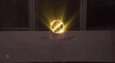 Glowing Circle With Letter E GIF