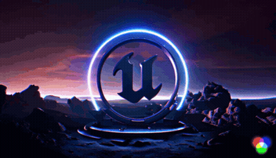 Glowing Circle With Letter U GIF