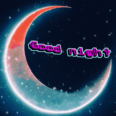 Glowing Crescent Moon Good Night GIF