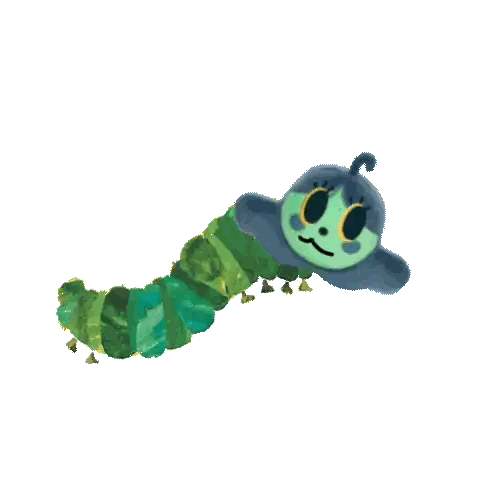 Glowing Face Caterpillar Sticker