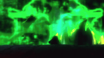Glowing Green Background With Person Silhouette GIF