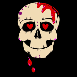 Glowing Heart Eye Jolly Roger GIF