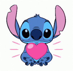 Glowing Heart Stitch Hi GIF
