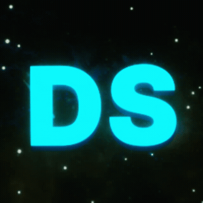 Glowing Letter DS With Stars GIF