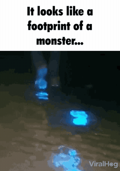 Glowing Monster Footprint GIF