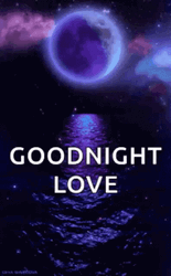Glowing Moon Good Night Love Greeting Card GIF