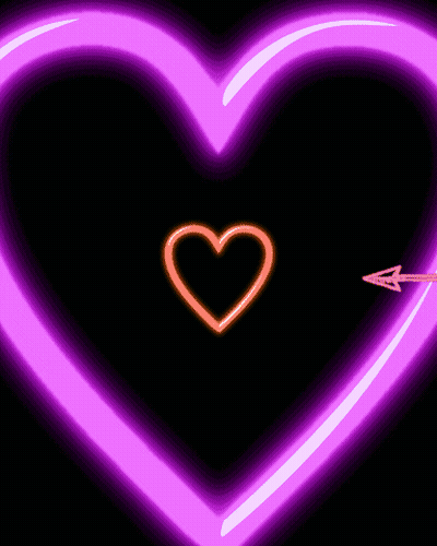 Glowing Pink Heart With Arrow GIF