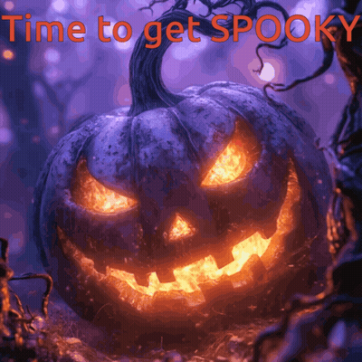 Glowing Pumpkin Saying Time To Get Spooky GIF