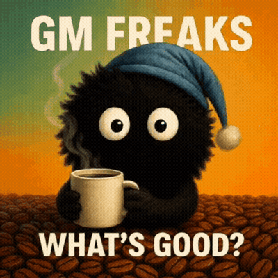 GM Freaks What's Good Cartoon Holding Coffee GIF