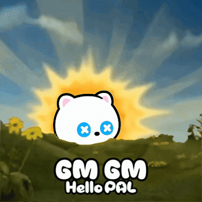 GM GM Hello Pal Poster White Bear And Sun GIF