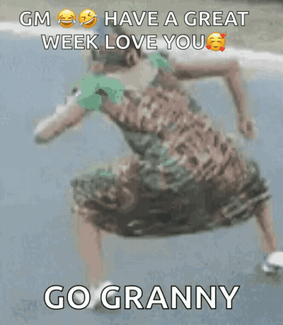 Gm Have A Great Week Love You Go Granny With A Woman In A Dress GIF