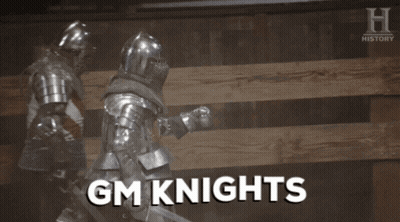 GM Knights Written On Wooden Wall GIF