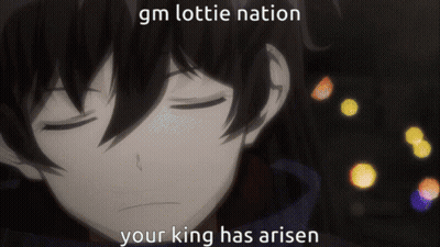 Gm Lottie Nation Your King Has Arisen Is Written On A Picture Of A Boy GIF