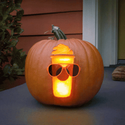 Gnome Holding Pumpkin In Front Of Pumpkin Spice Is Life Signs GIF