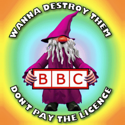 Gnome Holding Sign Saying BBC GIF