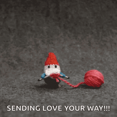 Gnome Knitting Sending Love Your Way GIF