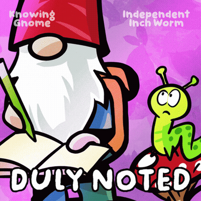 Gnome Reading Book Duly Noted GIF