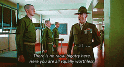 Gny Sgt Hartman Checking Trainees Full Metal Jacket GIF