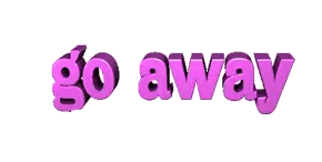 Go Away In Purple Letters Sticker