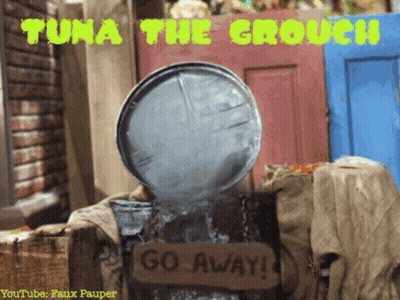 Go Away Sign In Front Of Water Bucket GIF