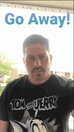 Go Away Spray Bottle GIF