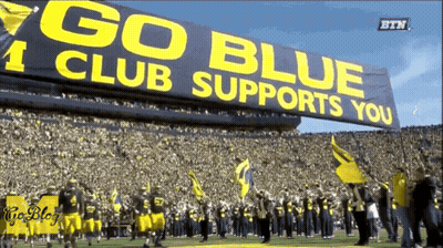Go Blue 1 Club Supports You Football Field Banner GIF