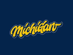 Go Blue Michigan Text Animation GIF