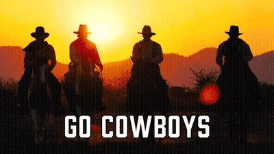 Go Cowboys Riding Horses In Field GIF