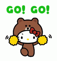 Go Go Go Hello Kitty Cheering GIF