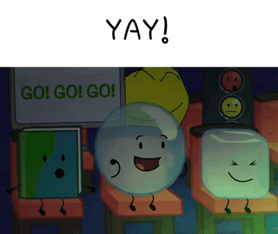 Go Go Go Sign Behind Cartoon Character GIF