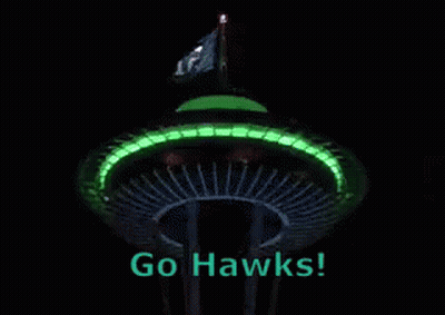 Go Hawks Sign With Flag GIF